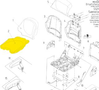 Grammer S521 Sitzpolster Stoff Galina ohne Heizung kpl. 1093661