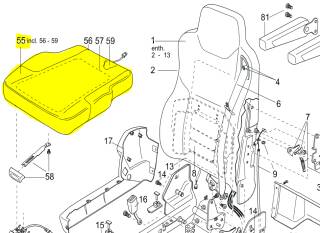 ISRI 6860/870 Sitzkissen Sitzpolster NTS1 mit Klima, Kontaktschalter, 24V