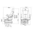 CLAAS GRAMMER Maximo Stoff New Design (anthrazit grün/silber) MSG 97 AL/741 Grammer Maximo XT Dynamic Plus Up 1423376CLAD, inkl. Anschlussstecker und DOPS-System